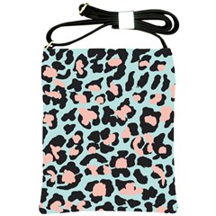 Blue And Pink Jaguar Dots Leopard Shoulder Sling Bag by ConteMonfreyShop