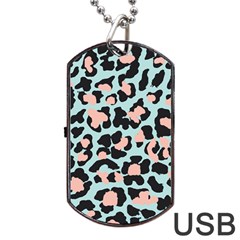 Blue And Pink Jaguar Dots Leopard Dog Tag Usb Flash (two Sides) by ConteMonfreyShop