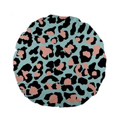 Blue And Pink Jaguar Dots Leopard Standard 15  Premium Round Cushion  by ConteMonfreyShop