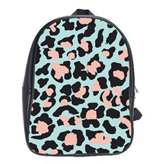 Blue And Pink Jaguar Dots Leopard School Bag (xl) by ConteMonfreyShop