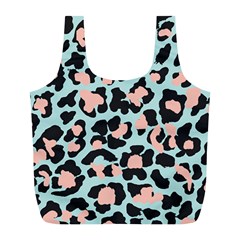 Blue And Pink Jaguar Dots Leopard Full Print Recycle Bag (l) by ConteMonfreyShop