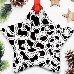 Black And White Dots Jaguar Ornament (star) by ConteMonfreyShop