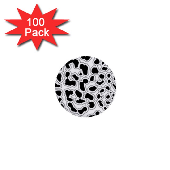 Black And White Dots Jaguar 1  Mini Button (100 pack) 