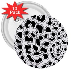 Black And White Dots Jaguar 3  Button (10 pack)