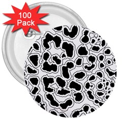 Black And White Dots Jaguar 3  Button (100 Pack) by ConteMonfreyShop