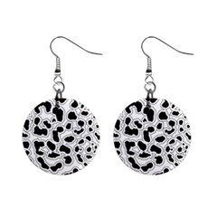 Black And White Dots Jaguar Mini Button Earrings by ConteMonfreyShop