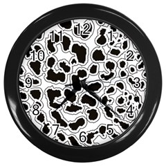 Black And White Dots Jaguar Wall Clock (black) by ConteMonfreyShop