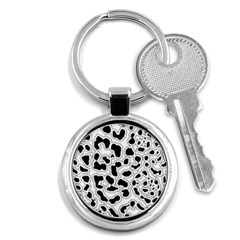 Black And White Dots Jaguar Key Chain (round) by ConteMonfreyShop