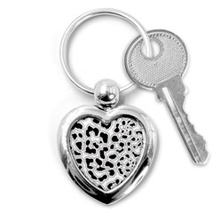 Black And White Dots Jaguar Key Chain (heart) by ConteMonfreyShop