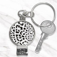 Black And White Dots Jaguar Nail Clippers Key Chain by ConteMonfreyShop