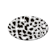 Black And White Dots Jaguar Sticker (oval) by ConteMonfreyShop