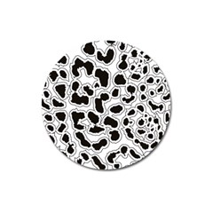 Black And White Dots Jaguar Magnet 3  (round) by ConteMonfreyShop