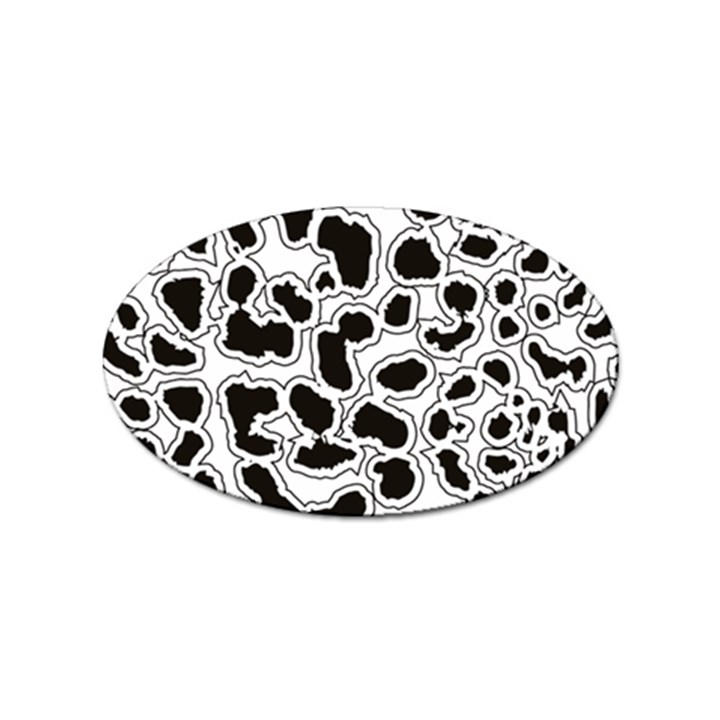 Black And White Dots Jaguar Sticker Oval (10 pack)