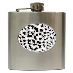 Black And White Dots Jaguar Hip Flask (6 Oz) by ConteMonfreyShop