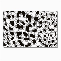 Black And White Dots Jaguar Postcards 5  X 7  (pkg Of 10) by ConteMonfreyShop