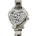 Black And White Dots Jaguar Heart Italian Charm Watch Front