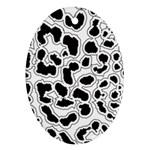 Black And White Dots Jaguar Oval Ornament (Two Sides) Front