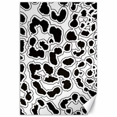 Black And White Dots Jaguar Canvas 12  X 18  by ConteMonfreyShop