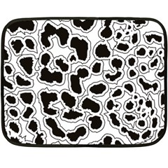 Black And White Dots Jaguar Fleece Blanket (mini) by ConteMonfreyShop