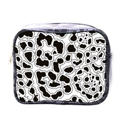 Black And White Dots Jaguar Mini Toiletries Bag (one Side) by ConteMonfreyShop