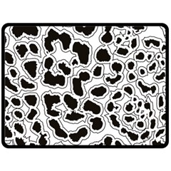 Black And White Dots Jaguar Fleece Blanket (large) by ConteMonfreyShop