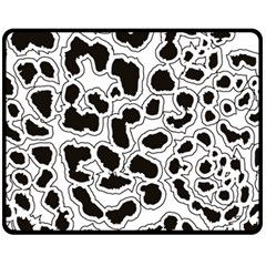 Black And White Dots Jaguar Fleece Blanket (medium) by ConteMonfreyShop