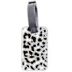 Black And White Dots Jaguar Luggage Tag (two Sides) by ConteMonfreyShop