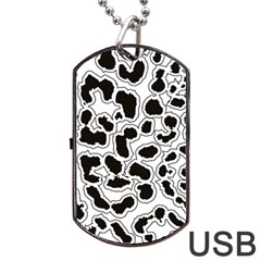 Black And White Dots Jaguar Dog Tag Usb Flash (one Side) by ConteMonfreyShop