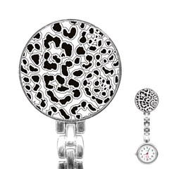 Black And White Dots Jaguar Stainless Steel Nurses Watch by ConteMonfreyShop