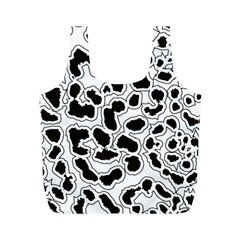 Black And White Dots Jaguar Full Print Recycle Bag (m) by ConteMonfreyShop