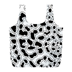 Black And White Dots Jaguar Full Print Recycle Bag (l) by ConteMonfreyShop