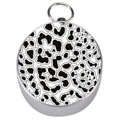 Black And White Dots Jaguar Silver Compass by ConteMonfreyShop