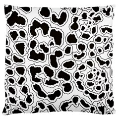 Black And White Dots Jaguar Large Flano Cushion Case (two Sides) by ConteMonfreyShop