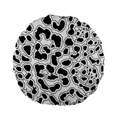 Black And White Dots Jaguar Standard 15  Premium Flano Round Cushion 