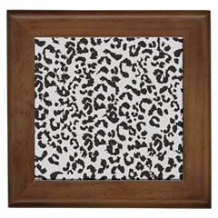 Leopard Print Gray Theme Framed Tile