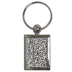 Leopard Print Gray Theme Key Chain (rectangle) by ConteMonfreyShop