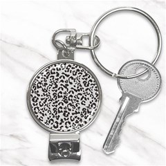 Leopard Print Gray Theme Nail Clippers Key Chain