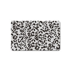 Leopard Print Gray Theme Magnet (name Card) by ConteMonfreyShop