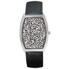 Leopard Print Gray Theme Barrel Style Metal Watch by ConteMonfreyShop