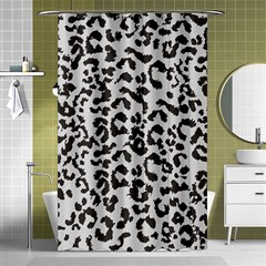 Leopard Print Gray Theme Shower Curtain 48  X 72  (small) by ConteMonfreyShop