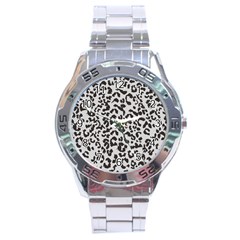 Leopard Print Gray Theme Stainless Steel Analogue Watch by ConteMonfreyShop