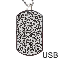 Leopard Print Gray Theme Dog Tag Usb Flash (two Sides) by ConteMonfreyShop