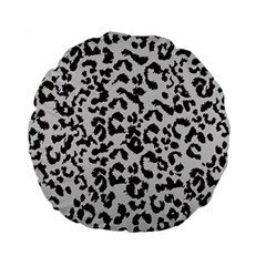 Leopard Print Gray Theme Standard 15  Premium Round Cushion  by ConteMonfreyShop