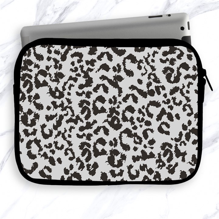 Leopard print gray theme Apple iPad Zipper Case