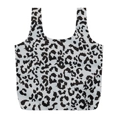 Leopard Print Gray Theme Full Print Recycle Bag (l) by ConteMonfreyShop