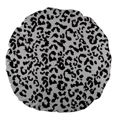 Leopard Print Gray Theme Large 18  Premium Flano Round Cushion  by ConteMonfreyShop