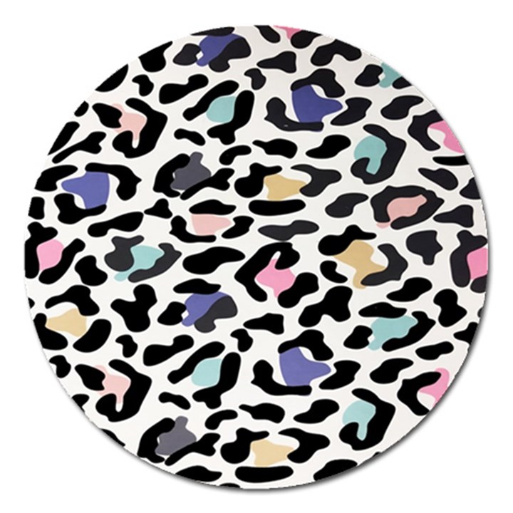 Jaguar spots colorful Magnet 5  (Round)