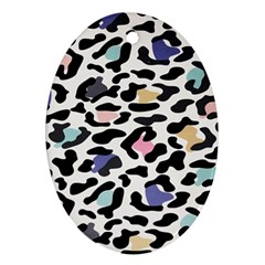 Jaguar Spots Colorful Oval Ornament (two Sides) by ConteMonfreyShop