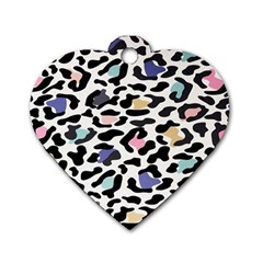 Jaguar Spots Colorful Dog Tag Heart (two Sides) by ConteMonfreyShop