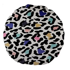 Jaguar Spots Colorful Large 18  Premium Round Cushion  by ConteMonfreyShop